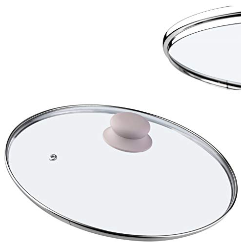 KADAX Glass Lid with Silicone Handle, Heat Resistant Lid for Pots and Saucepans Durable Lid with Steam Vent - Image 3