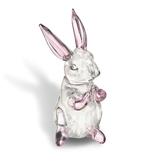 Image of HDCRYSTALGIFTS 3.5inch Crystal Rabbit Bunny Figurine Collectibles Spring Easter Decoration Glass Art Animal Paperweight Ornament Creative Gift