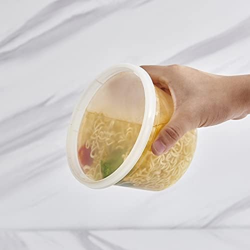[48Set - 16oz.] Plastic Deli Food Storage Containers With Plastic Lids, Disposable togo containers for soup, Meal Prep, Slime | BPA Free | Stackable | Leakproof | Microwave | Dishwasher | Freezer Safe - Thumbnail 3