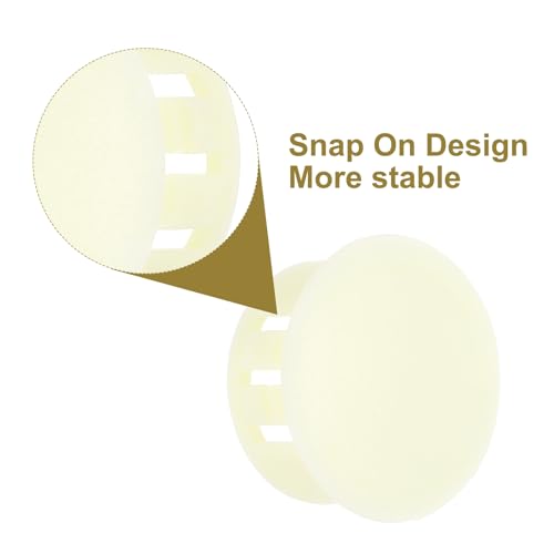 Image of MECCANIXITY 64PCS 22mm(7 /8 inch) Cream White Plastic Hole Plugs, Flush Type Panel Hole Plugs Insert End Caps for Locking Hole Tubes Furniture Cabinet