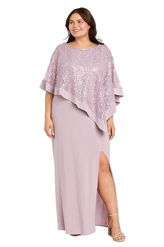 Image of R&M Richards Women's Sequin Lace Poncho Overlay Sheath Dress for Wedding Guest, Cocktail Attire & Evening Occasions