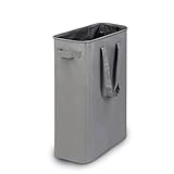 efluky Slim Laundry Basket, Narrow Laundry Hamper with Handles, Collapsible Dirty Clothes Hamper, Tall Laundry Bin for Laundry Room, Dorm and Bedroom, 12.7 Gallons(48L) Grey