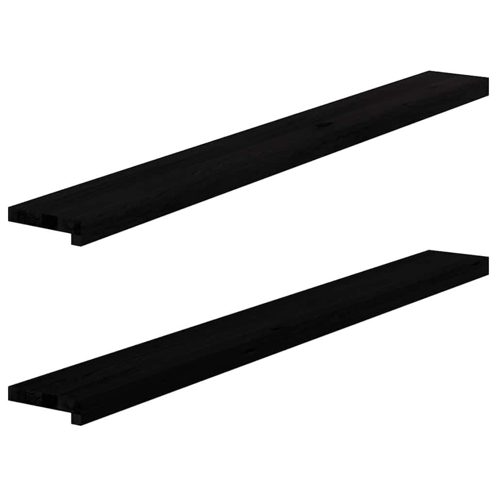 vidaXL - Dark Brown Solid Oak Window Sills 140x15x2 cm - Natural Wood Ledge for Home Decor and Display Set of 2