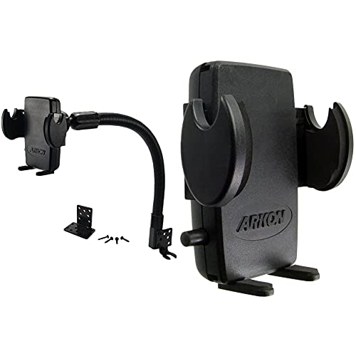 Arkon Car or Truck Seat Rail or Floor Phone Holder Mount Black & Mega Grip Universal Phone Holder for iPhone 12 11 Pro Max XS XR X Galaxy Note 20 10 Retail Black