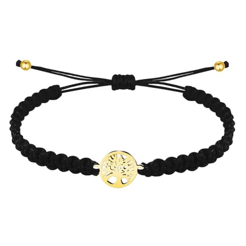 Pulsera Hilo Destino con Simbolos de acero inoxidable, amuletos de proteccion y...