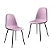 Mc Haus AFRA - Lot de 2 Chaises de Salle à Manger, Assise Coussinée, Rose, 160x90x75cm