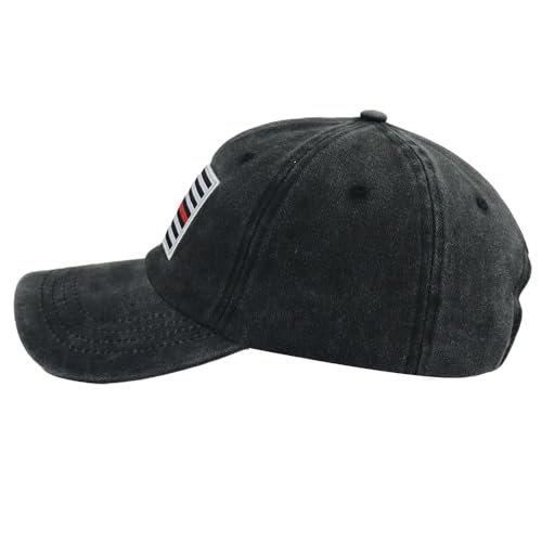 Image of Thin Red Line American Flag Hat, Cotton Adjustable Embroidered Firefighter Baseball Cap for Men Women