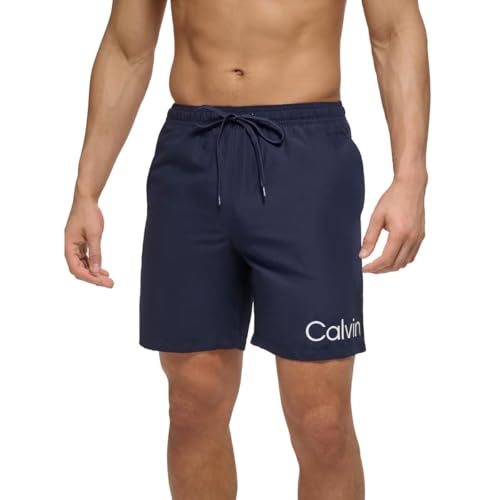Calvin Klein Mens Beachwear Logo Swim Trunks Navy XXL