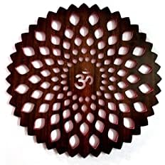 shree krishna handicrafts Beautiful Om Wooden Design Wall Hanging/stickable Wall Decor Piece/Wall Art/Brown wooden panel
