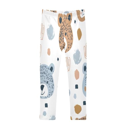 Toddler Girls Leggings Printed Yoga Pants Leggings Animal Bear Heads for Kids