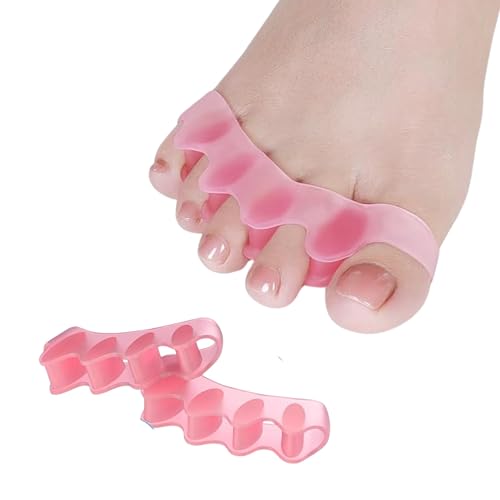 Image of Wonder Care Silicone Toe Separator For Feet Gel Pads Big Toe Corrector Bunion Straightener Yoga Stretcher Hammer Bunion [Pink,Pair of 1-2 Pieces]
