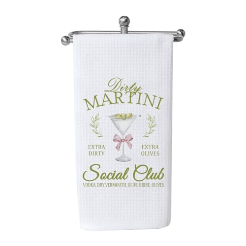 WCGXKO Hostess Bar Towel Novelty Kitchen Towel Alcohol Gift Housewarming Gift (Martini Towel 1)