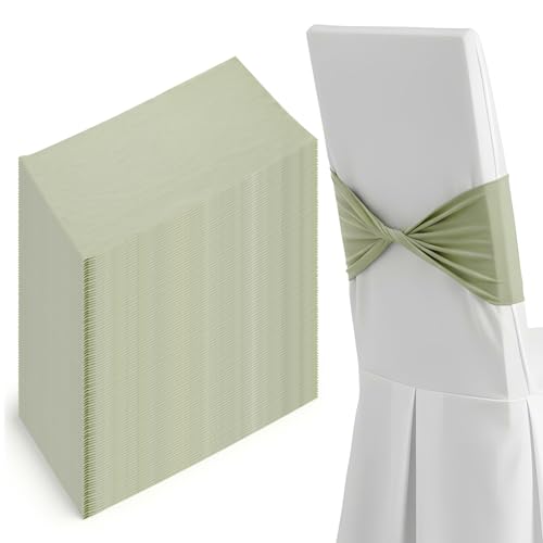 50 Pcs Spandex Chair Sashes Plain Bow Bands