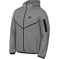 Nike Men's Tch Fleece Full Zip Wr Hoodie Parka Coat, Dk Grey Heather/Black, L