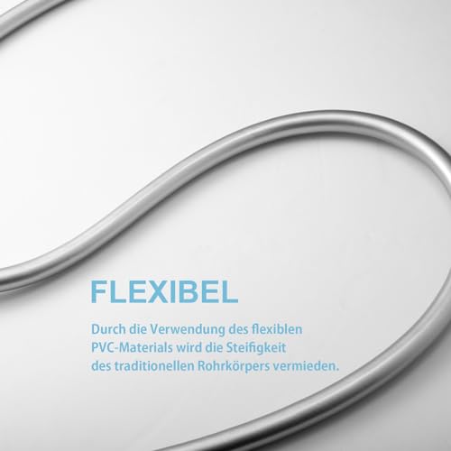 OFFO Brauseschlauch Duschschlauch 3,5 m, Universal Duschrohr mit Duschschlauch Waschmaschine Hochdruck Brauseschlauch für Badarmaturen Ersatz, silber