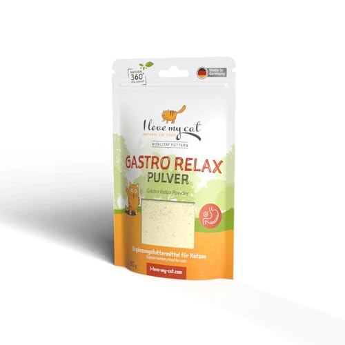 I Love My Cat – Gastro Relax Polvere per Gatti – 80 g. Integratore Alimentare Naturale con siero di Latte e pectina. Supporto per la digestione e la Flora intestinale.