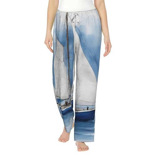 Pyjama pantalon contre le froid Bleu Voilier 1 ample pour nuits douces