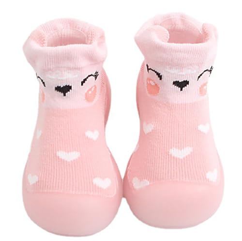 Non-Slip Baby Toddler Sock Shoes Cute Kid First Walking Shoes Pre-Walker Baby Slipper Socks with Rubber Soles Baby Girls Boys Soft Sole Shoe Socks Sneakers Trainers