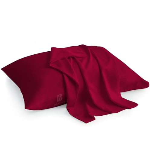 Image of Atiksh Beddings 14x20 Toddler Travel Pillow Cases, Pack of 2, 100% Egyptian Cotton, 600 Thread Count, Zipper Closure, Small Pillowcase for Kids, Daycare, Preschool & Travel, Burgundy