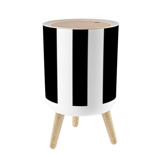 Caneca de basura pequeña con tapa 1.8 galón negra y blanca
