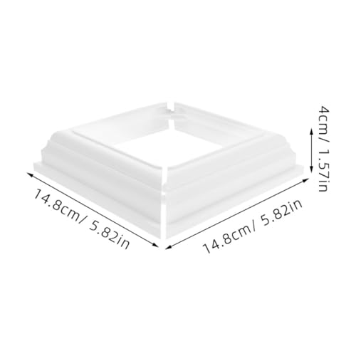 Cubiertas de base para postes de cerca en PVC blanco, pack de 3 embellecedores divididos 2
