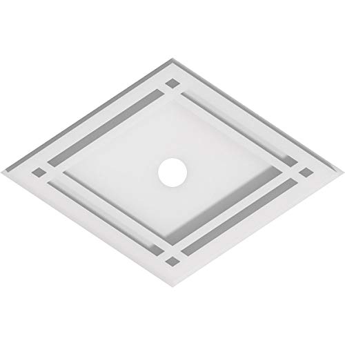 Image of Ekena Millwork CMP12X8DD-01000 Diamond Architectural Grade PVC Contemporary Urethane Ceiling Medallions 12 inchW x 8 inchH x 1 inchID x 4 1 /4 inchC x 1 inchP