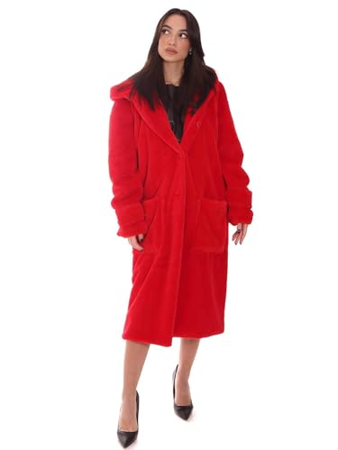 Pelliccia donna rosso Jijil Jpi20cp169 manteau élégant