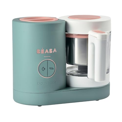 Béaba Babycook Neo 4-In-1 Babyvoeding Bereider, Zachte Stoomkoker, Van Roestvrij Staal, Eucalyptus
