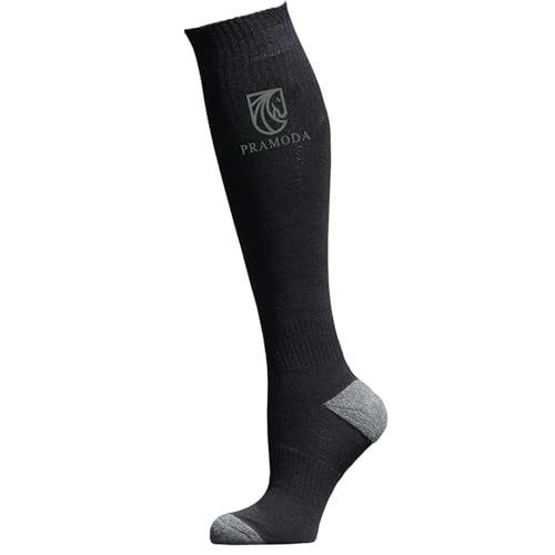 Pramoda 3 Pairs Women's Cotton Riding Socks Anthracite - Black - Grey (36-40), Black - Navy Blue - Pink, 36-40 Tall3