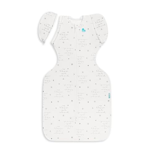 Love to Dream Swaddle Up Transition Bag, Twin Zipper, Arms-Free Baby Sleep Sack with Zip-Off Wings, Soft Stretch Cotton, Hip Healthy, Moderates Ideal Temperature, (3-6 Months), You are My Grey
