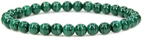 'Handmade Gem Semi Precious Gemstone 6mm Round Beads Stretch Bracelet 7'' Unisex'