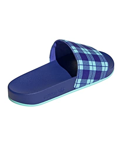 adidas Sandalen Badeschuhe Adilette Latschen blau kariert 38