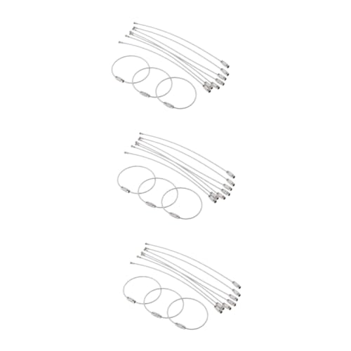 Anneau porte-clés câble en acier silver avec mousqueton à vis x30
