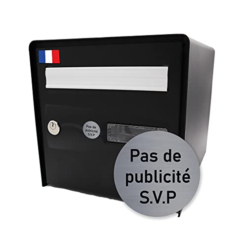 Stop Pub - Plaque Pas de Publicité S.V.P - Diamètre 3 cm - Étiquette Adhésive Autocollante / Stickers - Fabriqué en France par FINWAY Cover