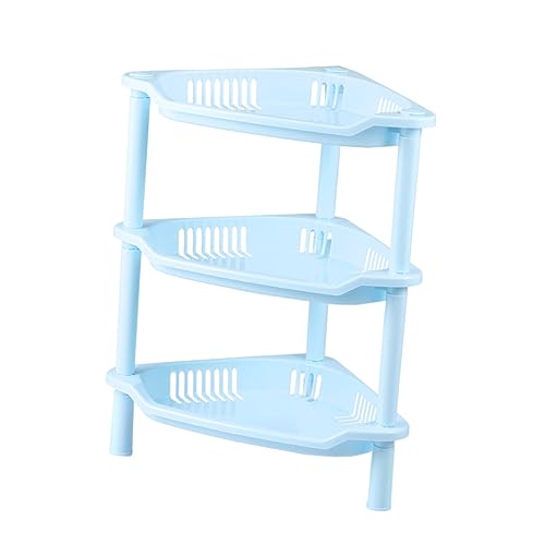 ULTECHNOVO Estantería de Almacenamiento de Plástico para Escritorio y Baño Organizador Compacto Esquina Resistente y Fácil de Color Azul para Hogar y Cocina
