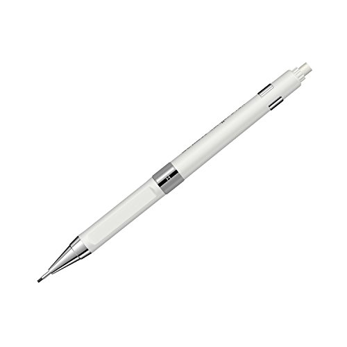 Druckbleistift integrierter Radiergummi mit Schutzkappe nachfüllbar 0,7 mm Feinminenstift in Weiss Model. Calypso Cover
