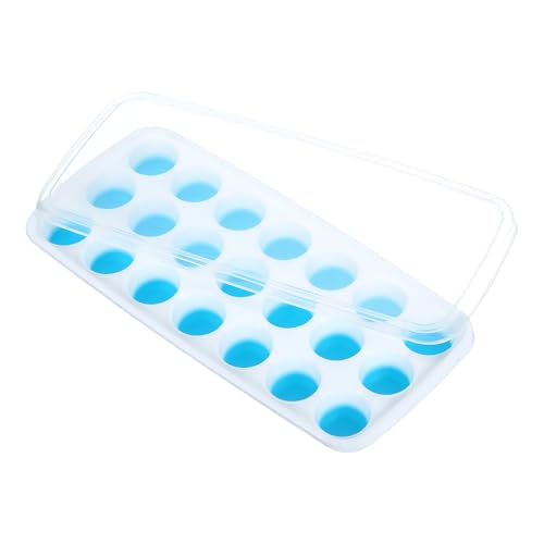 Bandeja para cubitos de hielo con tapa removible azul miniatura 1