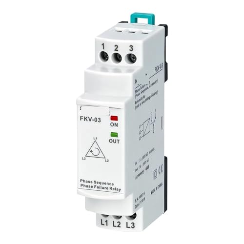 KmoNo FKV-03 3 * 380VAC Guasto di Fase trifase Non Neutro, asimmetria di Fase (Fissa al 40%), relè di Sequenza di Fase 1 Pezzo