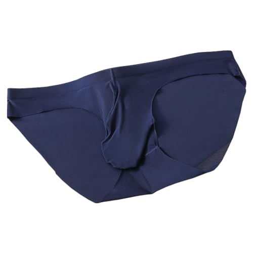 Cerahome Men's Pouch Trunks Ice Silk Enhance Underwear Briefs Low-Rise Ultra-Thin Bulge Pouch Sport Underpants