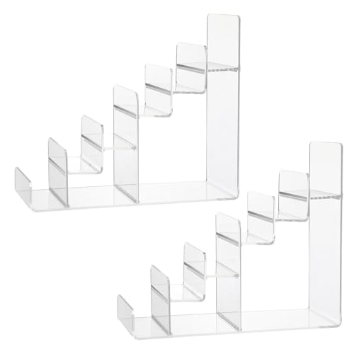 MAGICLULU Organisateur de Portefeuille en Acrylique Transparent 6 Niveaux 2pcs pour Boutique, Support de Rangement et Facile D'entretien Espacement de 3,5 Cm