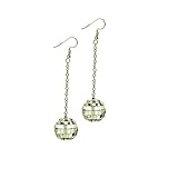 60年代70年代シルバーミラーディスコボールドロップダングルイヤリングフックチェーン クールパンク レディース ガールズ クラシックダンスパーティー ハロウィンコスチュームジュエリー, クリスタル ガラス, クリスタル