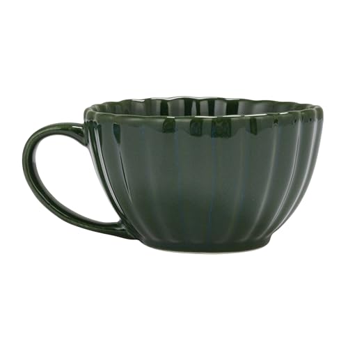 Taza de cerámica de 10 onzas con platillo verde miniatura 5