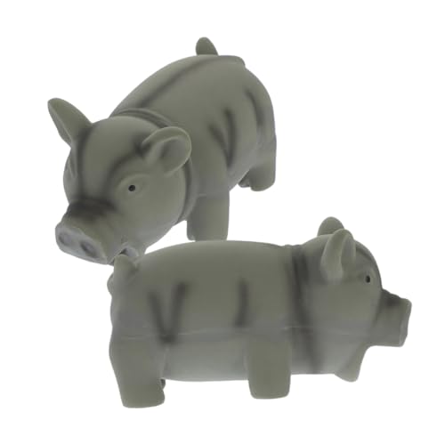 Toyvian 2個 耐咬素材使用の子犬用ブタ型 歯磨き兼用で噛み壊れに強く視覚刺激と運動促進 屋内外適用のインタ ブドッグトイ