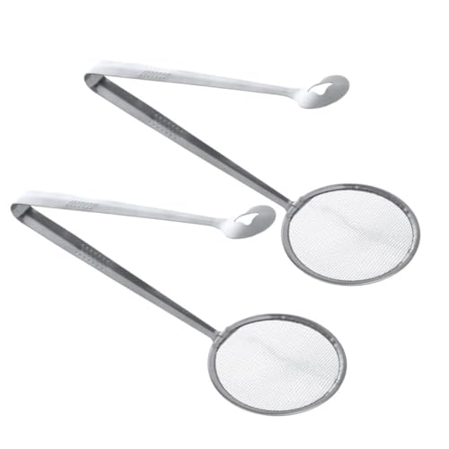 Genérico Pinzas para Colador de Aceite de Acero Inoxidable 2 Piezas Gruesas Antideslizantes y Multiusos para Freír Adecuado para Cocina Barbacoa y Escurrir Alimentos Fritos