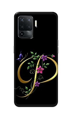 Image of Printed Hard Back Cover Case for Oppo F19 Pro Back Cover (Alphabet P) -1803