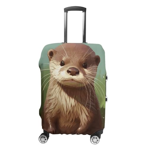 Carry on Luggage Cover Cute Otter Suitcase Covers for Luggages Tsa Approved Travel Luggage Sleeve Protector Elastic Suitcase Protector Anti-Scratch Washable Fits 19-30 Inch Case -L