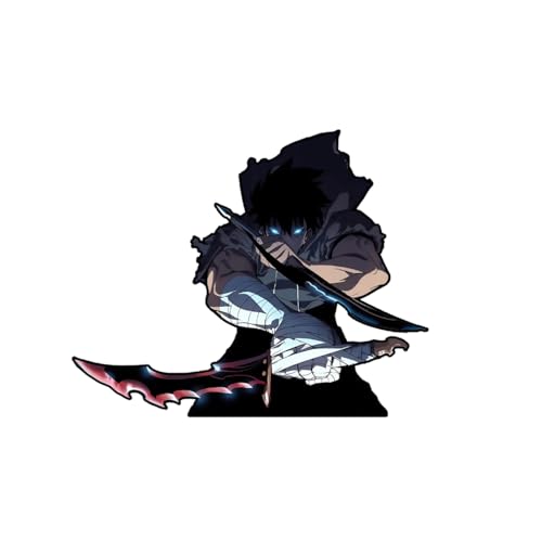 Image of Solo Leveling Peeker Anime Manga Decal Water Resistant Sticker Indoor Use Ideal for Laptop Window (Jin Woo Attack)