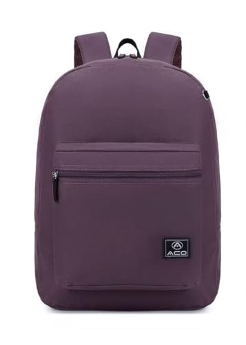 Mochila Escolar Curso Básica Nylon De Costas Lisa Resistente Juvenil Masculina Trabalho Faculdade Viagem Confortavel Moderno (ROXO)