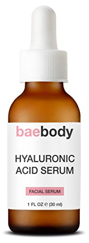 Baebody Hyaluronic Acid Serum: Best Anti Wrinkle, Anti Aging, Fades Age Spots. With Organic Hyaluronic Acid, Vitamin C, Vitamin E, Green Tea for Radiant Skin 1oz. by Baebody