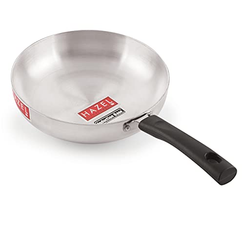 HAZEL Aluminium Frying Pan | Deep Fry Pan with Handle | Multipurpose Frying Pan for Cooking | Aluminium Utensils for Kitchen, 1100 ML